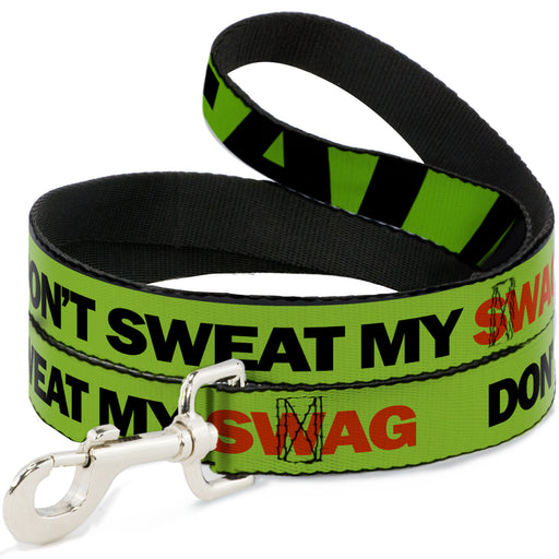 Dog Leash - DON'T SWEAT MY SWAG Neon Green/Black/Red Dog Leashes Buckle-Down   