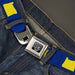 BD Wings Logo CLOSE-UP Full Color Black Silver Seatbelt Belt - Oregon State Silhouette Blue/Yellow Webbing Seatbelt Belts Buckle-Down   