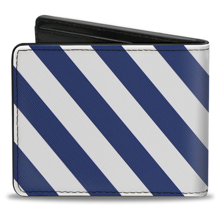 Bi-Fold Wallet - Diagonal Stripes2 White Royal Blue Bi-Fold Wallets Buckle-Down   