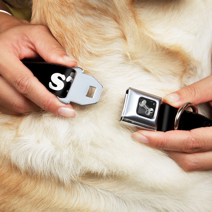 Dog Bone Seatbelt Buckle Collar - STEEZ Black/White Seatbelt Buckle Collars Buckle-Down   