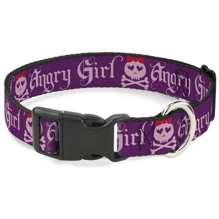 Plastic Clip Collar - Angry Girl Purple/Pink Plastic Clip Collars Buckle-Down   