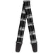 Guitar Strap - Plaid Weathered Black Gray White Guitar Straps Buckle-Down   