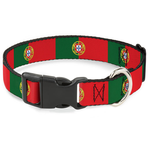 Plastic Clip Collar - Portugal Flag Green/Red Plastic Clip Collars Buckle-Down   