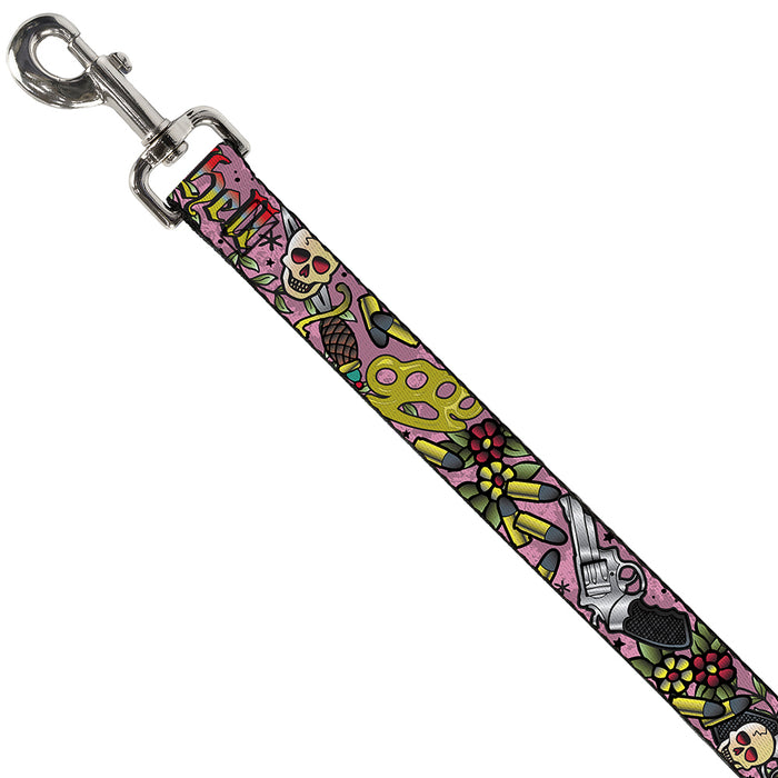 Dog Leash - Born to Raise Hell Pink Dog Leashes Buckle-Down   