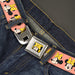 Minnie Mouse w/Bow CLOSE-UP Full Color Yellow/White Seatbelt Belt - Minnie Mouse Yellow Bow Expressions Peach Webbing Seatbelt Belts Disney   