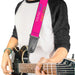 Guitar Strap - YOUNG WILD AND FREE Pink White Blue Yellow Green Guitar Straps Buckle-Down   