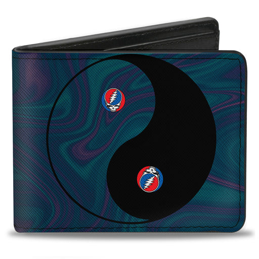 Bi-Fold Wallet - Grateful Dead Space Your Face Yin Yang Swirl Blues Purples Black Bi-Fold Wallets Grateful Dead   