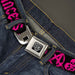 BD Wings Logo CLOSE-UP Full Color Black Silver Seatbelt Belt - Punk Princess Black/Fuchsia Webbing Seatbelt Belts Buckle-Down   