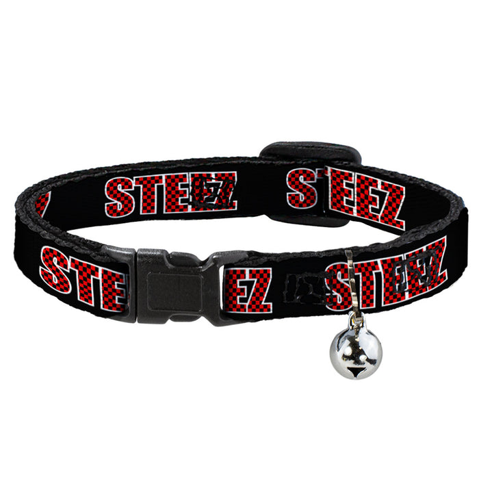 Cat Collar Breakaway - STEEZ Black Checker Black Red Breakaway Cat Collars Buckle-Down   