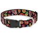 Plastic Clip Collar - Bobo Sugar Skull/Paisley Black/Multi Color Plastic Clip Collars Thaneeya McArdle   