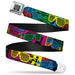 BD Wings Logo CLOSE-UP Full Color Black Silver Seatbelt Belt - Eighties Shades Tapes Black/Neon Webbing Seatbelt Belts Buckle-Down   