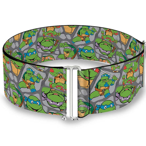 Cinch Waist Belt - Classic TMNT Expression & Pose Turtle Shell Collage Lavender Womens Cinch Waist Belts Nickelodeon   