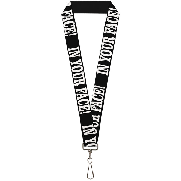 Lanyard - 1.0" - IN YOUR FACE Black White Lanyards Buckle-Down   