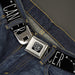 BD Wings Logo CLOSE-UP Full Color Black Silver Seatbelt Belt - Zodiac CANCER/Constellation Black/White Webbing Seatbelt Belts Buckle-Down   