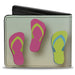 Bi-Fold Wallet - Flip Flops2 Aqua Multi Color Bi-Fold Wallets Buckle-Down   