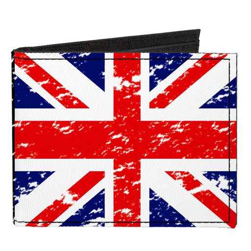 Canvas Bi-Fold Wallet - United Kingdom Flags Weathered Canvas Bi-Fold Wallets Buckle-Down   