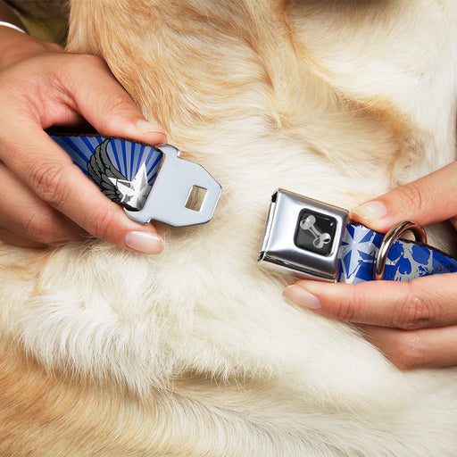 Dog Bone Seatbelt Buckle Collar - Die Hard Skulls & Stars1 Blue/Grays Seatbelt Buckle Collars Buckle-Down   