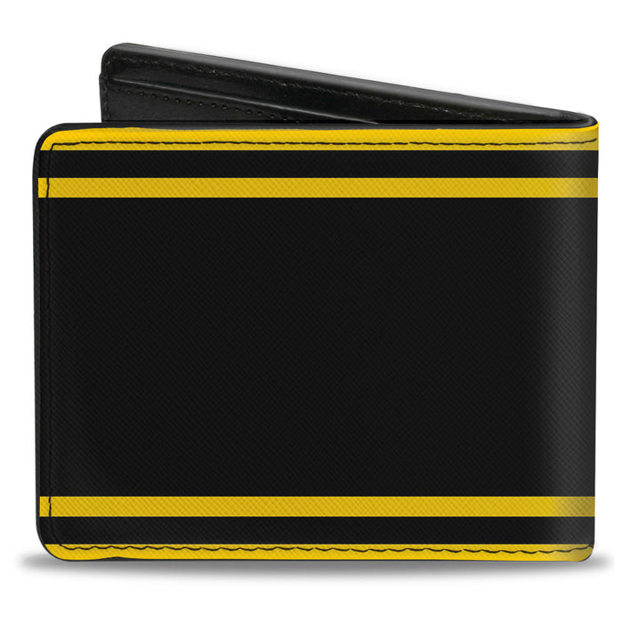 Bi-Fold Wallet - SUPER BEE Logo Stripes Black Yellow Bi-Fold Wallets Dodge   