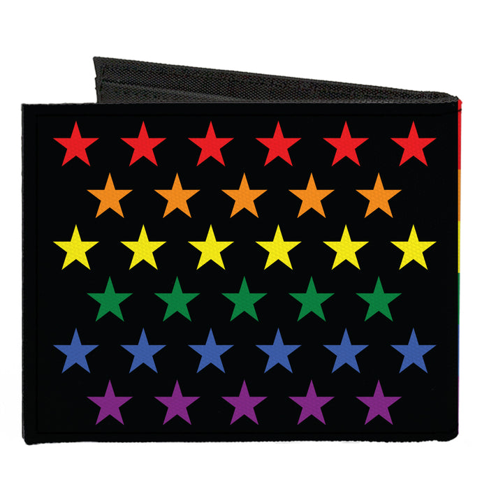 Canvas Bi-Fold Wallet - Flag American Pride Rainbow Black Canvas Bi-Fold Wallets Buckle-Down   