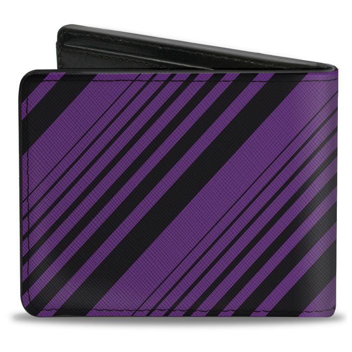 Bi-Fold Wallet - Diagonal Stripes Purples Bi-Fold Wallets Buckle-Down   