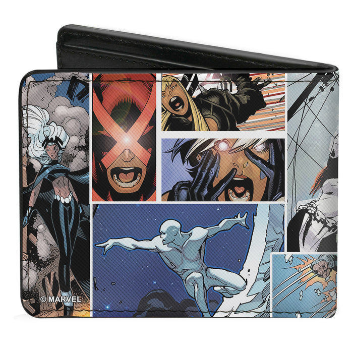 MARVEL X-MEN Bi-Fold Wallet - X-Men Wolverine Jumping 11-Comic Scene Blocks Bi-Fold Wallets Marvel Comics   