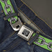 BD Wings Logo CLOSE-UP Full Color Black Silver Seatbelt Belt - Metal Chain Green/Gray Webbing Seatbelt Belts Buckle-Down   