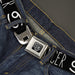 BD Wings Logo CLOSE-UP Full Color Black Silver Seatbelt Belt - Zodiac CANCER/Symbol Black/White Webbing Seatbelt Belts Buckle-Down   
