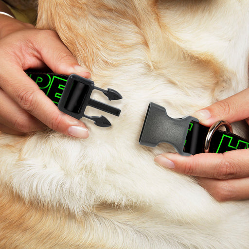 Plastic Clip Collar - HYPE Outline Black/Neon Green Plastic Clip Collars Buckle-Down   