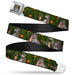 Mowgli & Baloo Hugging Leaves Full ColorBlack Greens Seatbelt Belt - Mowgli & Baloo 3-Poses Leaves/Flowers Greens/Orange Webbing Seatbelt Belts Disney   