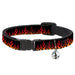 Cat Collar Breakaway - Flames Black Orange Red Breakaway Cat Collars Buckle-Down   