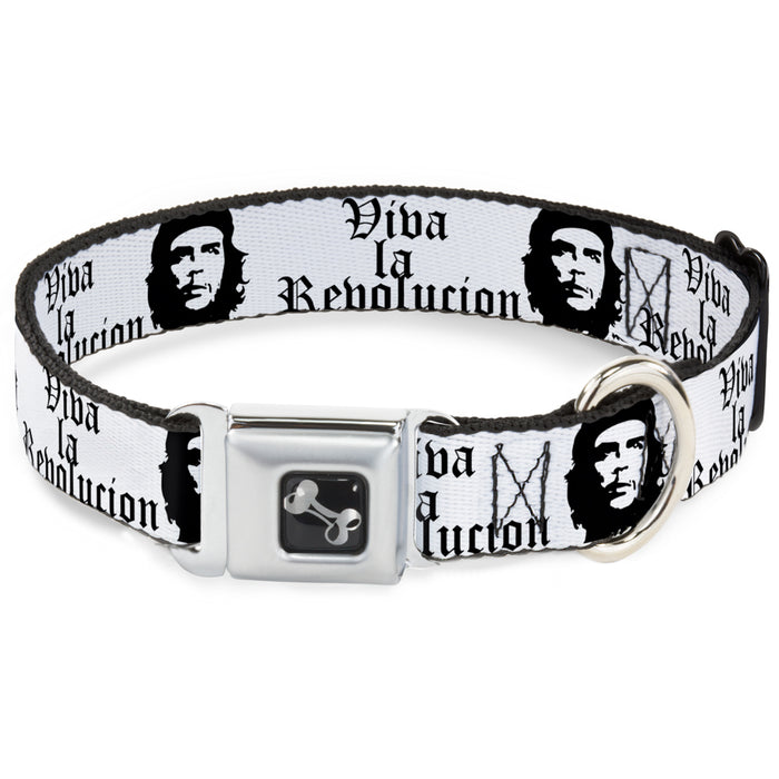 Dog Bone Seatbelt Buckle Collar - VIVA LA REVOLUCION Che White/Black Seatbelt Buckle Collars Buckle-Down   