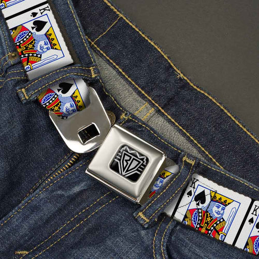 BD Wings Logo CLOSE-UP Full Color Black Silver Seatbelt Belt - King of Spades Webbing Seatbelt Belts Buckle-Down   