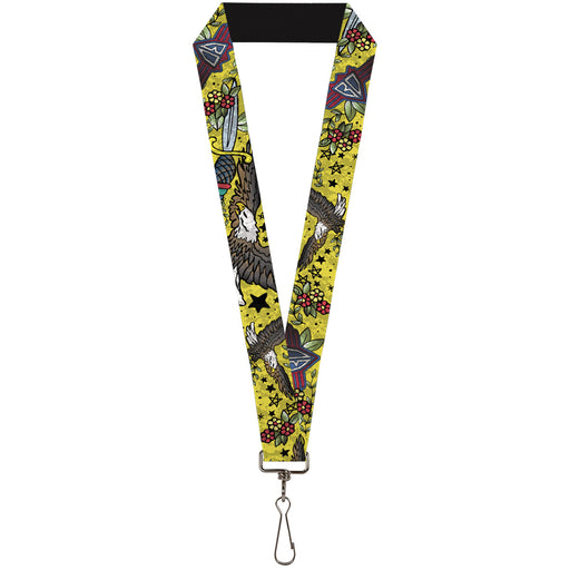 Lanyard - 1.0" - Truth and Justice CLOSE-UP Yellow Lanyards Buckle-Down   