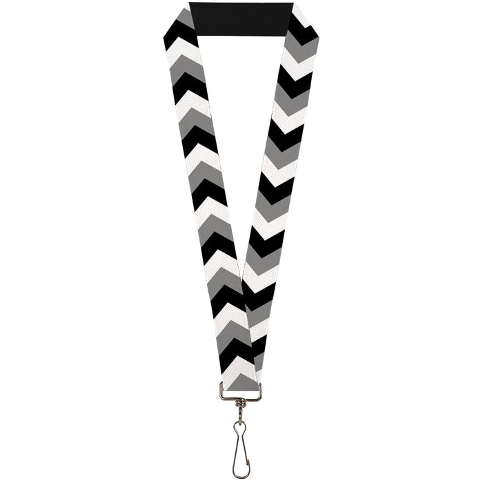 Lanyard - 1.0" - Chevron White Gray Black Lanyards Buckle-Down   