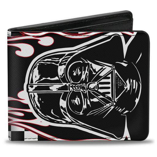 Bi-Fold Wallet - Star Wars Darth Vader Flames Checkers Black White Red Bi-Fold Wallets Star Wars   
