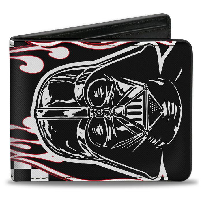 Bi-Fold Wallet - Star Wars Darth Vader Flames Checkers Black White Red Bi-Fold Wallets Star Wars   
