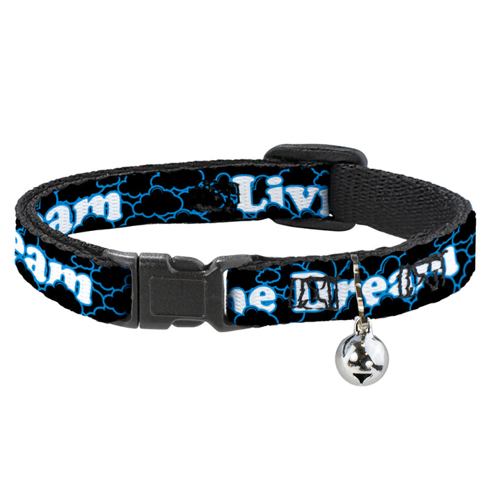 Cat Collar Breakaway - LIVING THE DREAM Clouds Black Blue White Breakaway Cat Collars Buckle-Down   