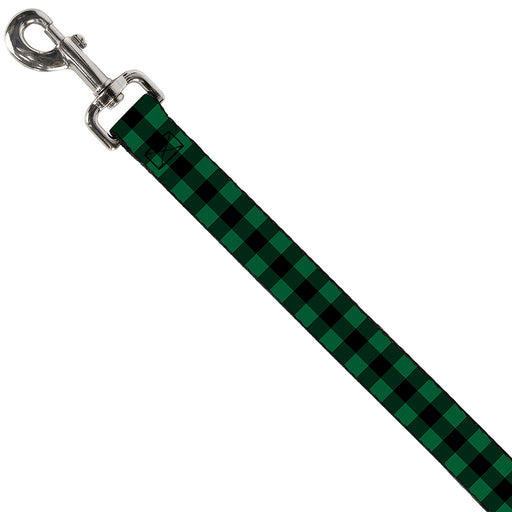 Dog Leash - Buffalo Plaid Black/Green Dog Leashes Buckle-Down   