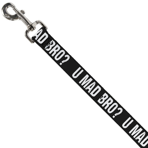 Dog Leash - U MAD BRO? Weathered Black/White Dog Leashes Buckle-Down   