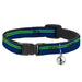 Cat Collar Breakaway - Racing Stripe Navy Bright Green Breakaway Cat Collars Buckle-Down   