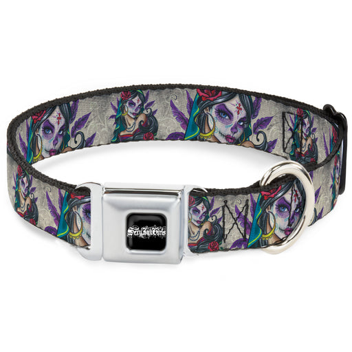 SPACE INVADERS Title Full Color Seatbelt Buckle Collar - Muerta Seatbelt Buckle Collars Sexy Ink Girls   