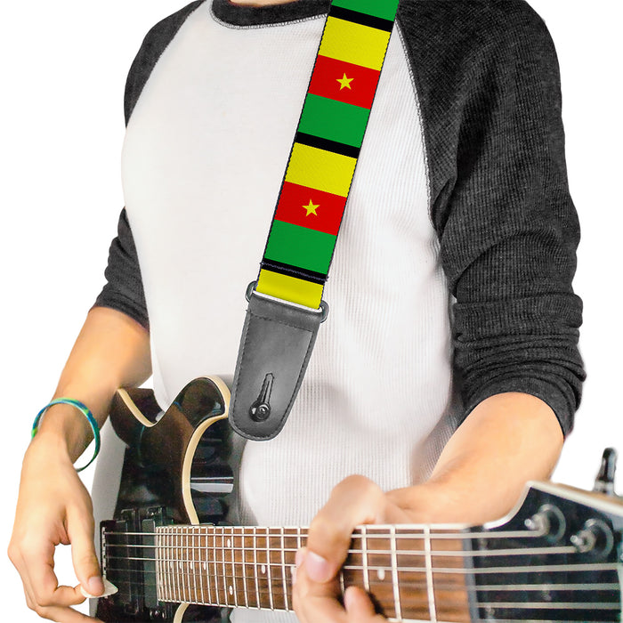 Guitar Strap - Cameroon Flags Guitar Straps Buckle-Down   