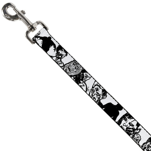 Dog Leash - Zombies White/Black Dog Leashes Buckle-Down   