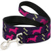 Dog Leash - Dachshunds & Bones Purple/Fuchsia/Green Dog Leashes Buckle-Down   
