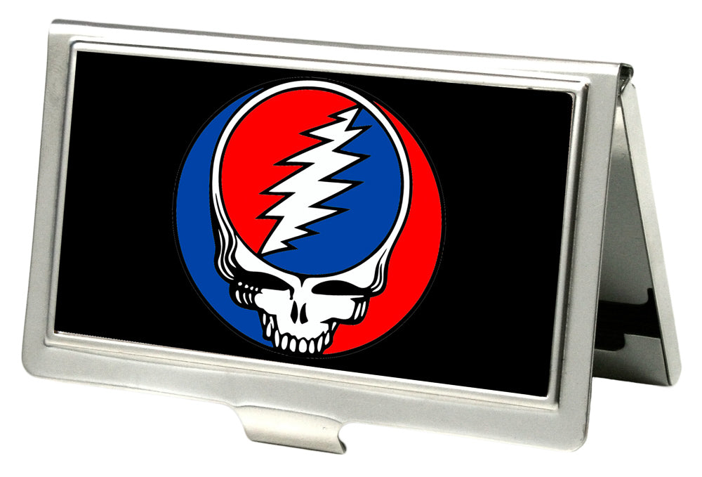 Business Card Holder - SMALL - Steal Your Face FCG Black Color Business Card Holders Grateful Dead   