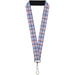 Lanyard - 1.0" - Mini Houndstooth Gray Baby Blue Pink Lanyards Buckle-Down   