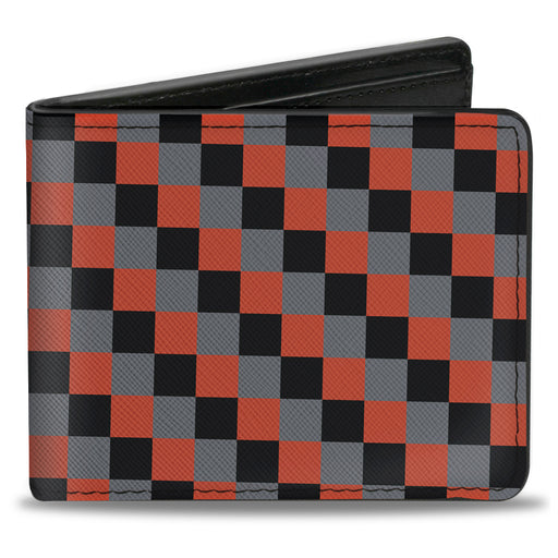 Bi-Fold Wallet - Checker Trio Gray Black Red Bi-Fold Wallets Buckle-Down   