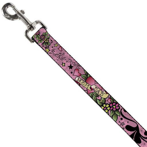 Dog Leash - Mom & Dad Pink Dog Leashes Buckle-Down   