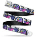 DARKWING DUCK Logo Full Color White/Yellow/Black Seatbelt Belt - Darkwing Duck 3-Poses White Webbing Seatbelt Belts Disney   