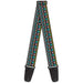 Guitar Strap - Geometric5 Gray Teal White Pink Yellow Guitar Straps Buckle-Down   